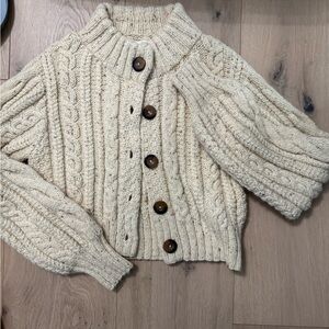 Doen Cable Knit Baby Alpaca Wool Cardigan